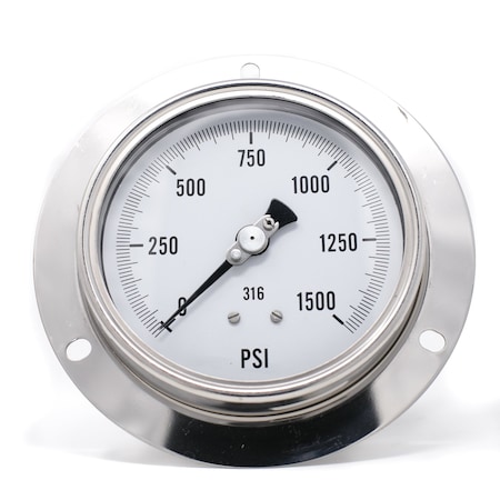 Pic Gauges 4 in Dial, 1/4 in NPT Male Lower Back Location, Stainless Steel Case Material PRO-314D-404N